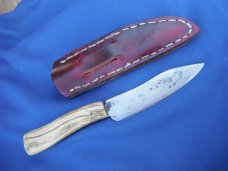 Hand Forged Custom-Made Camp Knife / Fixed Blade Knife with Stag Handle. Made in the USA! Hand Forged Custom-Made Camp Knife / Fixed Blade Knife with Stag Handle. Made in the USA!