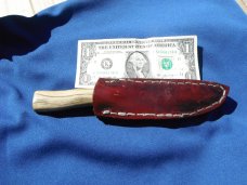 Hand Forged Custom-Made Camp Knife / Fixed Blade Knife with Stag Handle.    Made in the USA!  