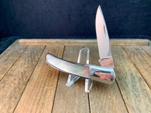 A.G. Russell Mediterranean Barlow Black Lipped Pearl Made In Seki Japan  Handle Slide Lock