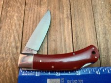 A.G. Russell 4” Lockback Made in Seki Japan Red Micarta Handles Factory 2nd A.G. Russell 4” Lockback Made in Seki Japan Red Micarta Handles Factory 2nd