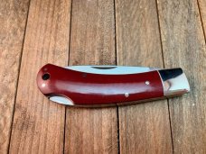 A.G. Russell 4” Lockback Made in Seki Japan Red Micarta Handles Factory 2nd A.G. Russell 4” Lockback Made in Seki Japan Red Micarta Handles Factory 2nd
