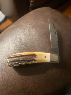 New Tuna Valley Phoenix Jack Burnt Super Fat Stag With Damascus Blades New In Tube New Tuna Valley Phoenix Jack Burnt Super Fat Stag With Damascus Blades New In Tube