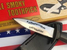 Vintage (Parker) Little Smoky Mountain ToothPick / Boot knife w Blade Etch w/ Sheath. Mint and NOS Vintage (Parker) Little Smoky Mountain ToothPick / Boot knife w Blade Etch w/ Sheath. Mint and NOS