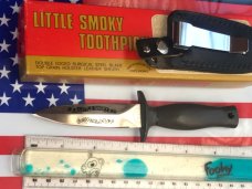 Vintage (Parker) Little Smoky Mountain ToothPick / Boot knife w Blade Etch w/ Sheath. Mint and NOS Vintage (Parker) Little Smoky Mountain ToothPick / Boot knife w Blade Etch w/ Sheath. Mint and NOS