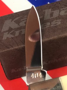 Ka-Bar (kabar) Dog Head 2 Blade Swell Center Knife (CBS 91) w/ Beautiful Handles -NOS & M/NM Ka-Bar (kabar) Dog Head 2 Blade Swell Center Knife (CBS 91) w/ Beautiful Handles -NOS & M/NM