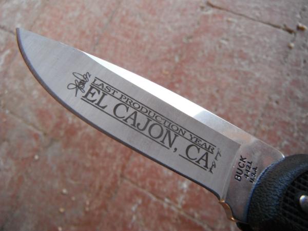 Buck Knives Model 442 Bucklite Lock-back Knife. Blade marked "Last production year El Cajon, CA. Buck Knives Model 442 Bucklite Lock-back Knife. Blade marked "Last production year El Cajon, CA.