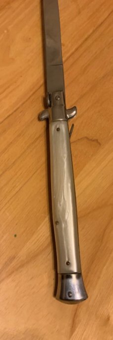 13" Italian Stiletto Switchblade Bolster Lock Marked J Inox 13" Italian Stiletto Switchblade Bolster Lock Marked J Inox