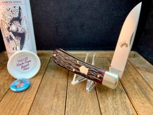 Great Eastern Cutlery Tidioute 74 Mustang in Black Plum Jigged Bone