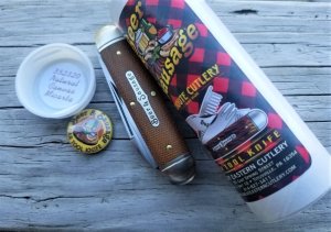 GEC #35 Bar Tool Knife Beer & Sausage Nat Canvas Micarta Tidioute Cutlery 352320