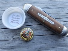 GEC #35 Bar Tool Knife Beer & Sausage Nat Canvas Micarta Tidioute Cutlery 352320 GEC #35 Bar Tool Knife Beer & Sausage Nat Canvas Micarta Tidioute Cutlery 352320