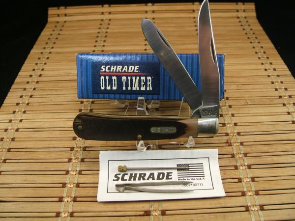 SCHRADE OLD TIMER USA 96OT BEARHEAD TRAPPER NEW VINTAGE WITH ORIGINAL BOX, PAPERS & PLASTIC SLEEVE SCHRADE OLD TIMER USA 96OT BEARHEAD TRAPPER NEW VINTAGE WITH ORIGINAL BOX, PAPERS & PLASTIC SLEEVE