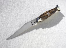 VINTAGE BELTRAME FISH STYLE 25CM ( PICKLOCK )  NICKEL SILVER BOLSTERS GENUINE STAG ITALIAN STILETTO 