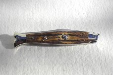 VINTAGE BELTRAME FISH STYLE 25CM ( PICKLOCK )  NICKEL SILVER BOLSTERS GENUINE STAG ITALIAN STILETTO 