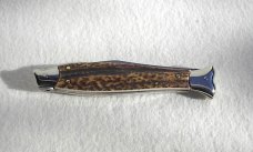VINTAGE BELTRAME FISH STYLE 25CM ( PICKLOCK )  NICKEL SILVER BOLSTERS GENUINE STAG ITALIAN STILETTO 