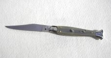 VINTAGE BELTRAME FISH STYLE 25CM ( PICKLOCK ) NICKEL SILVER BOLSTERS LIGHT HORN ITALIAN STILETTO 