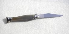 VINTAGE BELTRAME FISH STYLE 25CM ( PICKLOCK ) NICKEL SILVER BOLSTERS LIGHT HORN ITALIAN STILETTO 