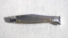 VINTAGE BELTRAME FISH STYLE 25CM ( PICKLOCK ) NICKEL SILVER BOLSTERS LIGHT HORN ITALIAN STILETTO 