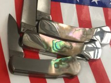 Vintage Frost Japan Custom Design LockBack w Fantastic Abalone Handles -Naked Lady Blade Etch Series Vintage Frost Japan Custom Design LockBack w Fantastic Abalone Handles -Naked Lady Blade Etch Series