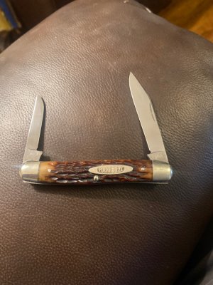 Robeson Shur Edge Rochester USA 623875 Bone Handle With Two Blade Pocket Knife