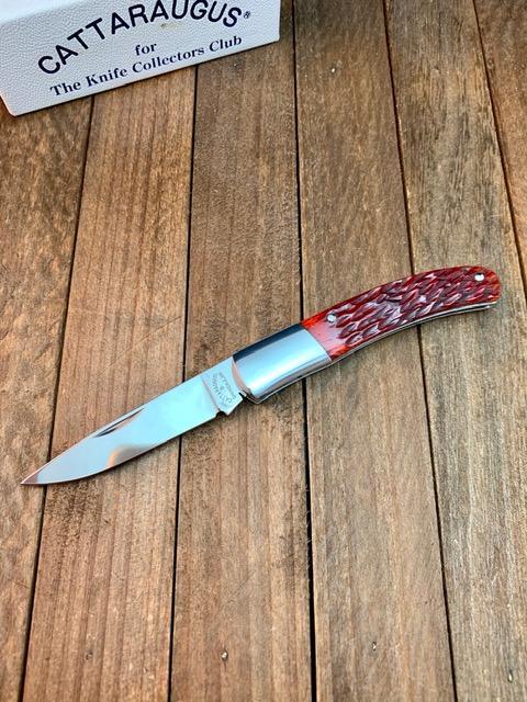 Cattaraugus by A.G. Russell Mediterranean Barlow Red Jigged Bone Seki Made Side Slide Lock