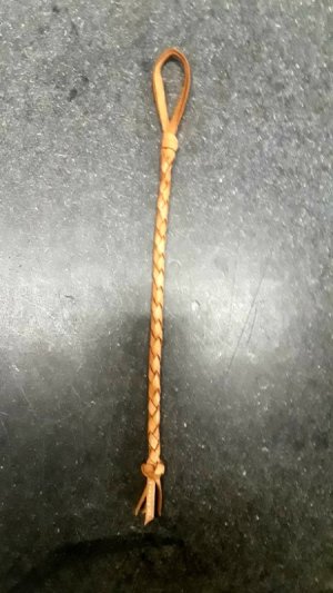 Goat skin lace Lanyard Tan