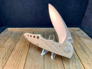 A.G. Russell Tactical Italian Made Folder Titanium Handles ATS-34 Stainless Blade
