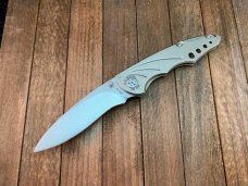 A.G. Russell Tactical Italian Made Folder Titanium Handles ATS-34 Stainless Blade