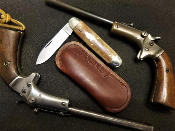 NORTHWOODS INDIAN RIVER JACK KNIFE IN BEAUTIFUL FLAWLESS GIRAFFE BONE NEW IN PKG.