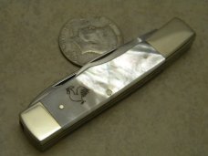 Fight'n Rooster Frank Buster Cutlery Co. Germany Pearl Gunstock Jack Knife 1981 Fight'n Rooster Frank Buster Cutlery Co. Germany Pearl Gunstock Jack Knife 1981