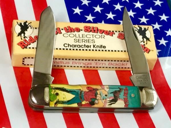 Vintage Camillus 2 Blade Large Cigar Knife w Riders of the Silver Screen Handles -Tom Mix -NOS Vintage Camillus 2 Blade Large Cigar Knife w Riders of the Silver Screen Handles -Tom Mix -NOS
