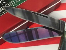 Bear & Son Custom 2 Blade Mountain Man Knife w/ Smooth Green Bone Handles & Blued Handles -NOS Bear & Son Custom 2 Blade Mountain Man Knife w/ Smooth Green Bone Handles & Blued Handles -NOS