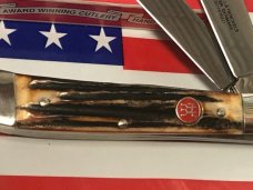 J A Henckels Hand Forged 2 Blade Trapper (HK-5-S) Super Matching Stag Handles -NOS +Orig Box J A Henckels Hand Forged 2 Blade Trapper (HK-5-S) Super Matching Stag Handles -NOS +Orig Box