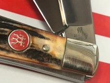 J A Henckels Hand Forged 2 Blade Trapper (HK-5-S) Super Matching Stag Handles -NOS +Orig Box J A Henckels Hand Forged 2 Blade Trapper (HK-5-S) Super Matching Stag Handles -NOS +Orig Box