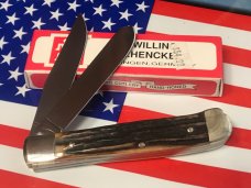 J A Henckels Hand Forged 2 Blade Trapper (HK-5-S) Super Matching Stag Handles -NOS +Orig Box J A Henckels Hand Forged 2 Blade Trapper (HK-5-S) Super Matching Stag Handles -NOS +Orig Box