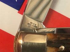 J A Henckels Hand Forged 2 Blade Trapper (HK-5-S) Super Matching Stag Handles -NOS +Orig Box J A Henckels Hand Forged 2 Blade Trapper (HK-5-S) Super Matching Stag Handles -NOS +Orig Box
