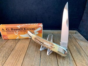 A.G. Russell  Arkansas Toothpick Stag with Bolster Lock