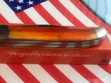 Colonel Coon (by Queen) 2 Blade Folding Hunter Knife w/ Harvest Orange Smooth Bone Handles -NOS