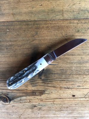 A. Wright & Son, Sheffield, England Tackler Pocket Knife with Stag Scales and Wharnecliffe Blade