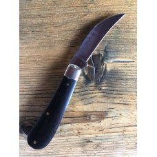 A. Wright & Son Sheffield, England Pruning Floral Knife w/Ebony Scales, Curved Wharnecliffe Blade A. Wright & Son Sheffield, England Pruning Floral Knife w/Ebony Scales, Curved Wharnecliffe Blade