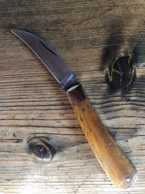 A. Wright & Son Sheffield, England Floral Pruning Knife w/Rosewood Scales, Curved Wharnecliffe
