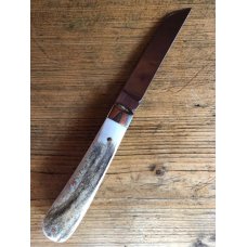 A. Wright & Son Sheffield, England Large Lambsfoot Knife with Stag Scales and Sheepsfoot Blade A. Wright & Son Sheffield, England Large Lambsfoot Knife with Stag Scales and Sheepsfoot Blade