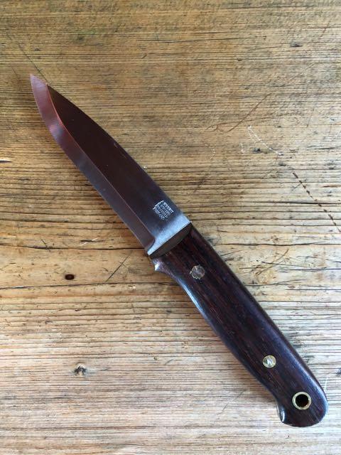 A. Wright & Son Sheffield, England Bushcraft Hunting Knife with Ebony Scales A. Wright & Son Sheffield, England Bushcraft Hunting Knife with Ebony Scales
