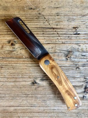 Kroo Blade Chunky Frank Knife with Beautiful Becote Scales and Tactical Sheepsfoot Blade