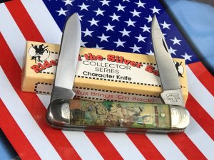 Vintage Camillus 2 Blade Large Cigar Knife w/ Riders of the Silver Screen Handles -Dale Evans -NOS