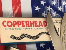 Vintage Parker Cutlery 2 Blade Copperhead Knife w/ Beautiful Appaloosa Bone Handles -NOS +Orig Box Vintage Parker Cutlery 2 Blade Copperhead Knife w/ Beautiful Appaloosa Bone Handles -NOS +Orig Box