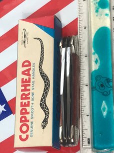 Vintage Parker Cutlery 2 Blade Copperhead Knife w/ Beautiful Appaloosa Bone Handles -NOS +Orig Box Vintage Parker Cutlery 2 Blade Copperhead Knife w/ Beautiful Appaloosa Bone Handles -NOS +Orig Box
