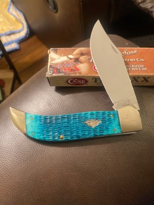 New 2012 Case XX USA 6172SS Teal Bone Handle Clasp Limited Edition #40 of 200 Made With A Single 