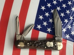 Case xx C Platts Sons Gowanda, NY -NOS 3 Blade Whitter with Great Bone Handles -Minty