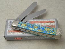 Case XX USA 2015 Bone 6254 SS Fancy Caribbean Blue Trapper Knife in Box Case XX USA 2015 Bone 6254 SS Fancy Caribbean Blue Trapper Knife in Box
