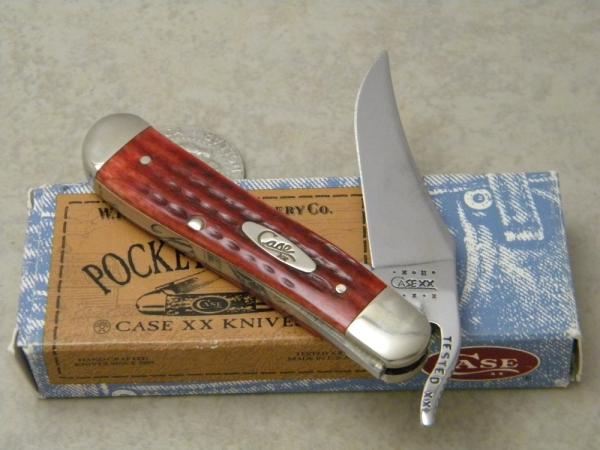 Case XX USA 2000 Pocket Worn Old Red Bone 61953L SS Russlock Knife in Box Case XX USA 2000 Pocket Worn Old Red Bone 61953L SS Russlock Knife in Box